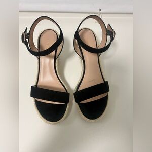 Stuart Weitzman espadrille suede wedge sandals. Hardly worn size 8 1/2.